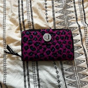Vera Bradley purple leopard print wallet